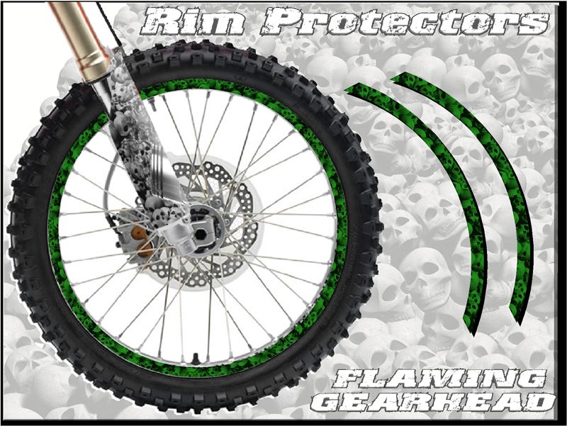 17 & 17 INCH DIRT BIKE RIM PROTECTORS WHEEL DECALS TAPE GRAPHICS SUPERMOTO Motorcycle Decals